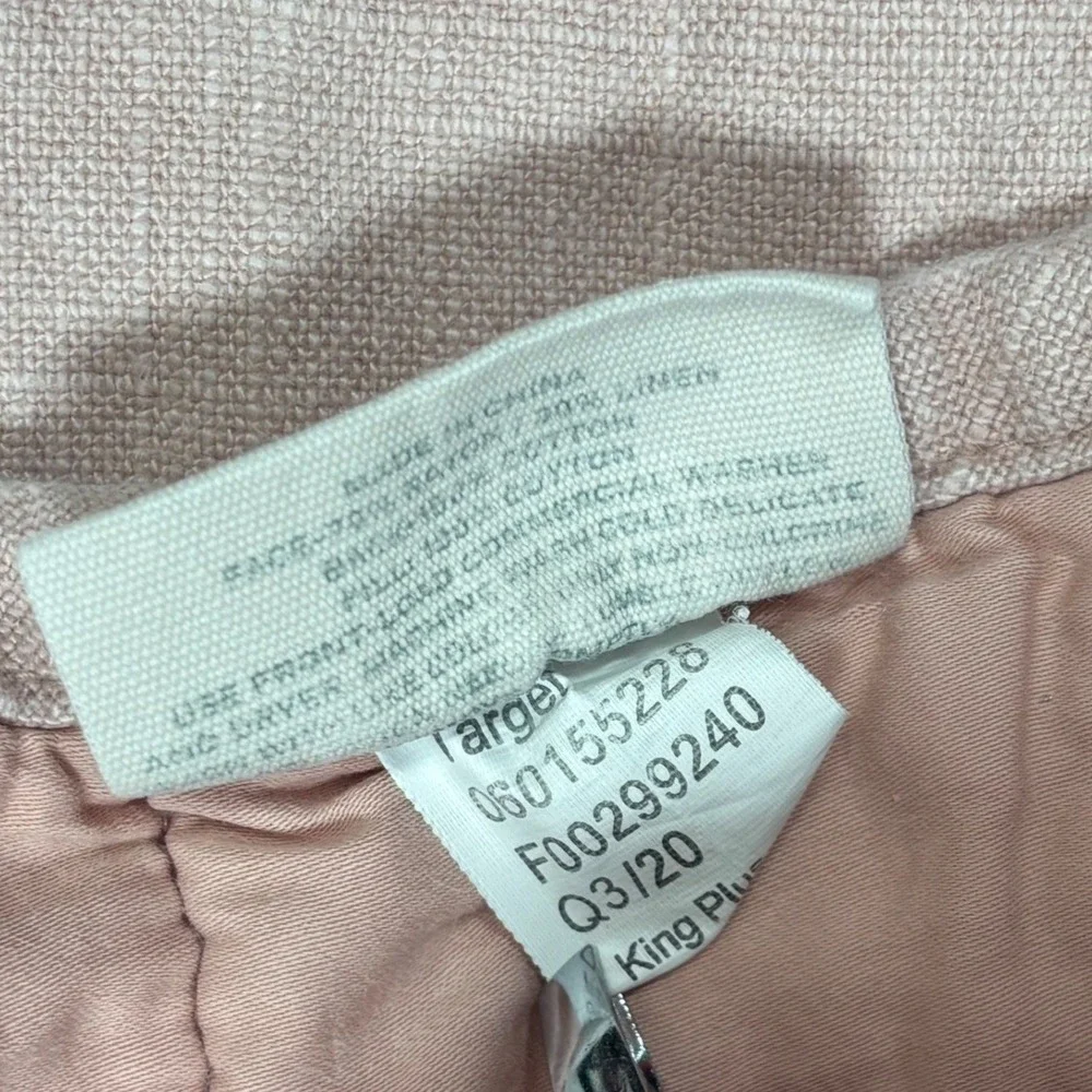 Casaluna Heavyweight Quilt Linen Blend Blush Pink Textured Solid Boho King Plus